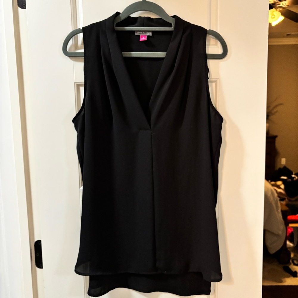Vince Camuto Black V-Neck Blouse